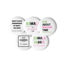 Load image into Gallery viewer, Set of Pink &amp; Green Kamala Pin Buttons
