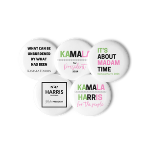 Set of Pink & Green Kamala Pin Buttons