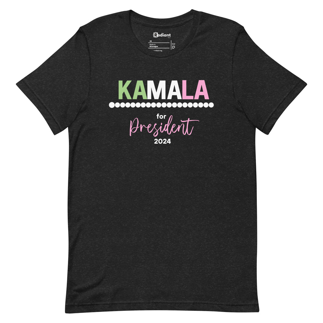 Black - Tri-color Pearl Kamala for President Unisex Tee