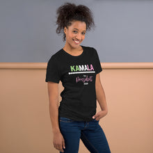 Load image into Gallery viewer, Black - Tri-color Pearl Kamala for President Unisex Tee
