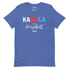 Load image into Gallery viewer, Blue - Tri-color Kamala for President Unisex Tee
