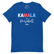 Load image into Gallery viewer, Blue - Tri-color Kamala for President Unisex Tee
