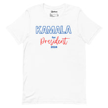 Load image into Gallery viewer, White - Duo-color Kamala for President Unisex Tee
