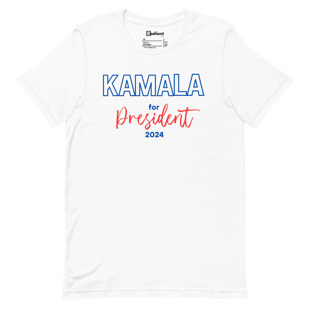 White - Duo-color Kamala for President Unisex Tee